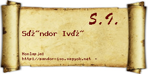 Sándor Ivó névjegykártya