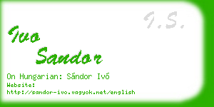 ivo sandor business card