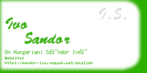 ivo sandor business card